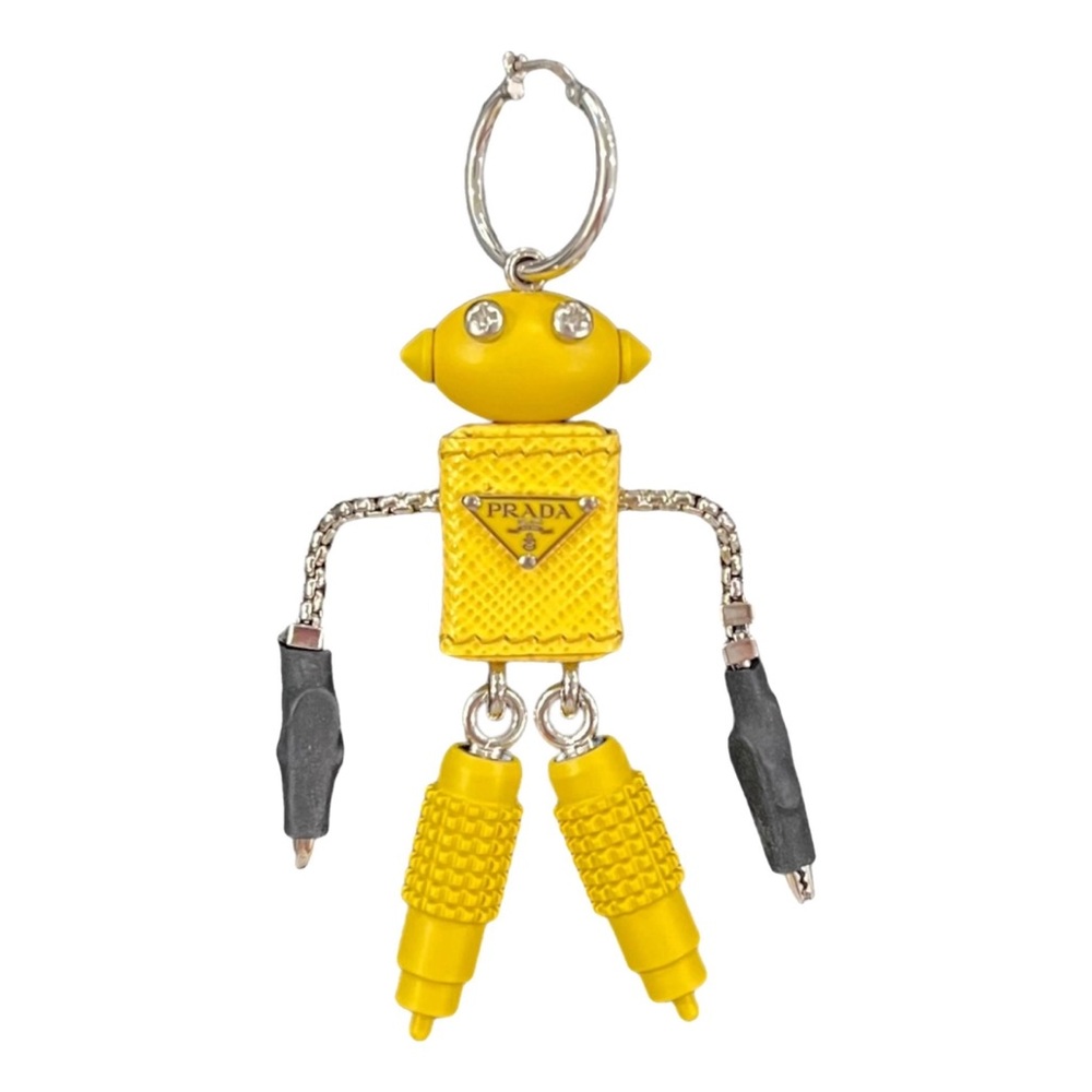 Prada robot logo saffiano leather earring jewelry